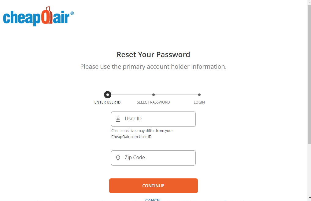 cheapoair credit card forgot password